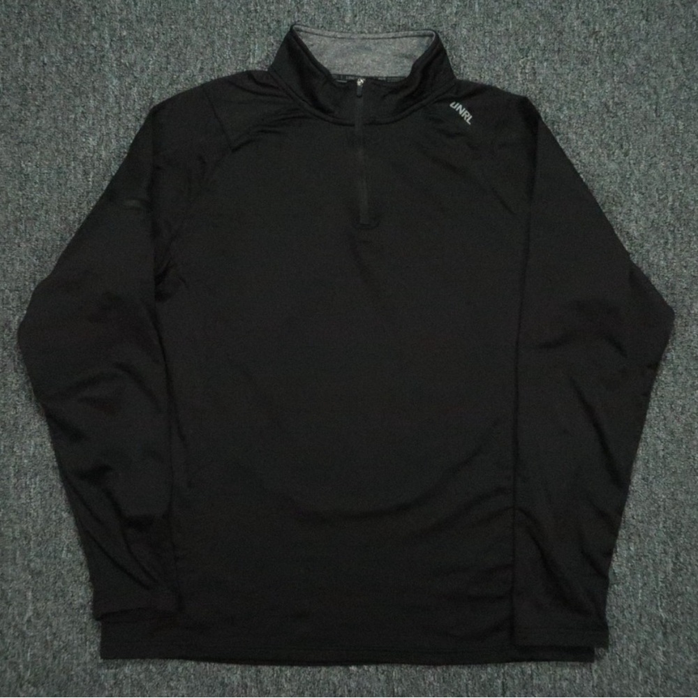 UNRL Pullover Men Large Black Elite Performance Quarter Zip Lightweight Training